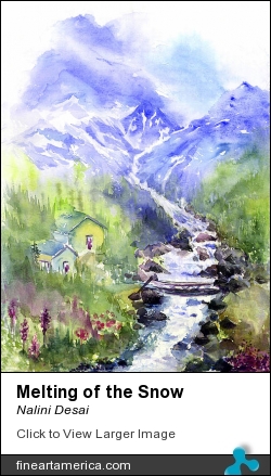 Melting Of The Snow by Nalini Desai - Painting - Water Colours