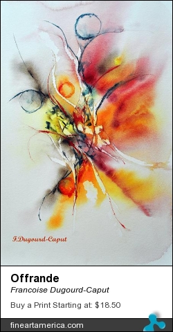 Offrande by Francoise Dugourd-Caput - Painting - Watercolor