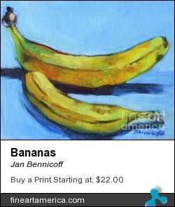 Bananas by Jan Bennicoff - Painting - Alkyds On Canvas Board