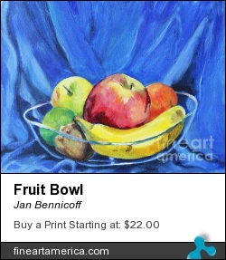 Fruit Bowl by Jan Bennicoff - Painting - Alkyds On Stretched Canvas