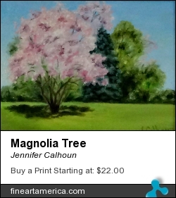 Magnolia Tree by Jennifer Calhoun - Painting - Oil On Canvas Panel