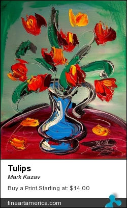 Tulips by Mark Kazav - Painting - Oil On Canvas