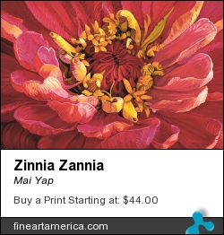 Zinnia Zannia by Mai Yap - Painting - Oil On Canvas
