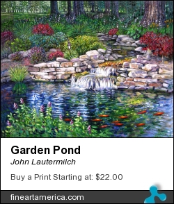 Garden Pond by John Lautermilch - Painting - Oil On Canvas
