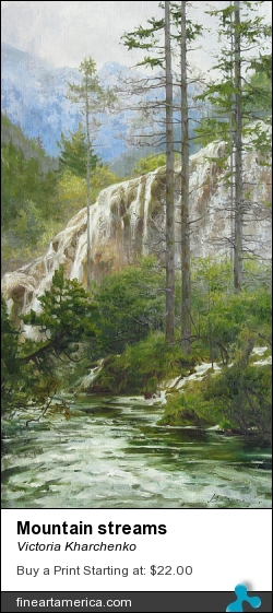 Mountain Streams by Victoria Kharchenko - Painting - Oil On Canvas