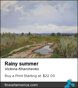 Rainy Summer by Victoria Kharchenko - Painting - Oil On Canvas