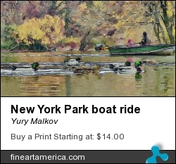 New York Park Boat Ride by Yury Malkov - Digital Art - Digital Media