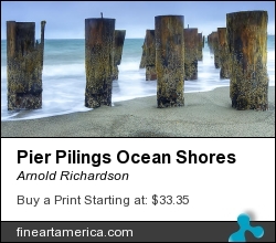 Pier Pilings Ocean Shores by Arnold Richardson - Photograph