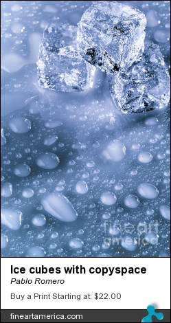 Ice Cubes With Copyspace by Pablo Romero - Photograph - Photo