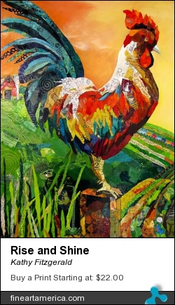 Rise And Shine by Kathy Fitzgerald - Painting - Mixed Media Acrylic And Paper Collage On Cradled Wood Panel