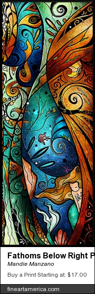 Fathoms Below Right Panel by Mandie Manzano - Digital Art - Digital Painting
