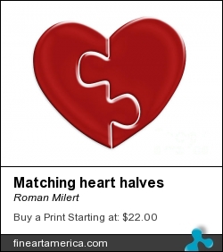 Matching Heart Halves by Roman Milert - Photograph - Digital Art
