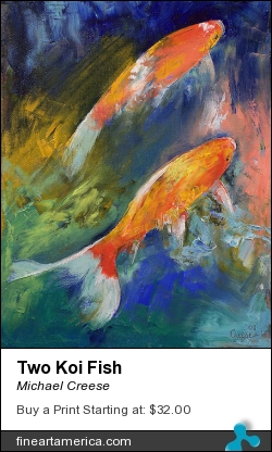 Two Koi Fish by Michael Creese - Painting - Oil On Canvas