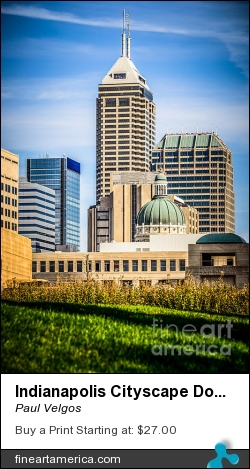 Indianapolis Cityscape Downtown City Buildings by Paul Velgos - Photograph - Digital Photo