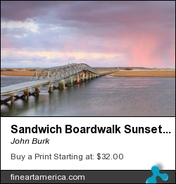 Sandwich Boardwalk Sunset Cape Cod by John Burk - Photograph