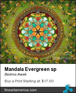 Mandala Evergreen Sp by Bedros Awak - Painting - Digital Art