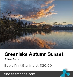 Greenlake Autumn Sunset by Mike Reid - Photograph - Photography