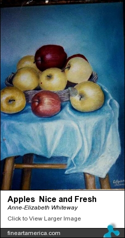 Apples Nice And Fresh by Anne-Elizabeth Whiteway - Painting - Oil On Canvas
