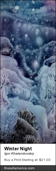 Winter Night by Igor Khalandovskiy - Painting - Water Color
