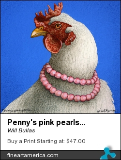 Penny's Pink Pearls... by Will Bullas - Painting - Watercolor