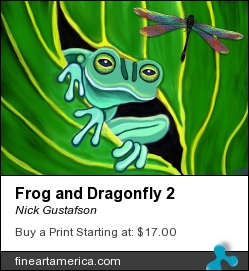 Frog And Dragonfly 2 by Nick Gustafson - Painting - Digital Paint