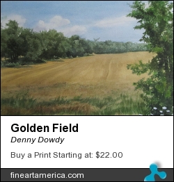 Golden Field by Denny Dowdy - Painting - Watercolor