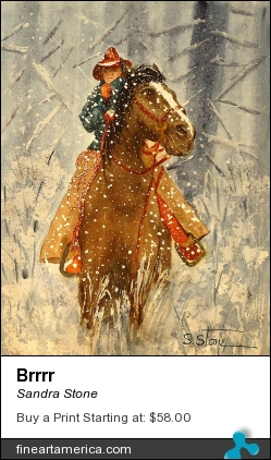 Brrrr by Sandra Stone - Painting - Watercolor