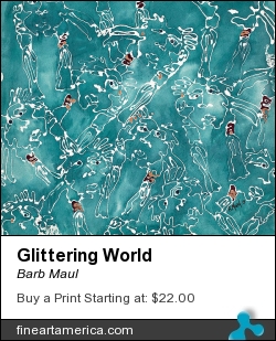 Glittering World by Barb Maul - Painting - Gouache On Paper