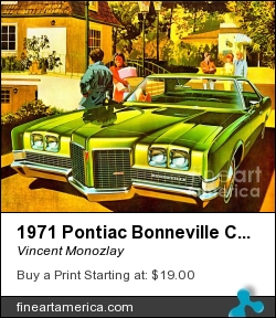 1971 Pontiac Bonneville Coupe by Vincent Monozlay - Painting - On Canvas