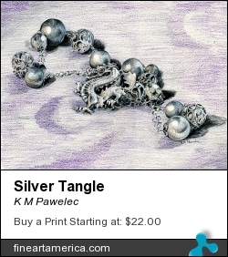 Silver Tangle by K M Pawelec - Drawing - Pencil