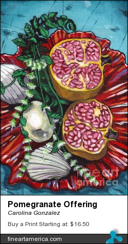 Pomegranate Offering by Carolina Gonzalez - Painting - Acrylic On Canvas