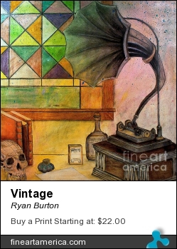 Vintage by Ryan Burton - Painting - Charcoal On Acrylic