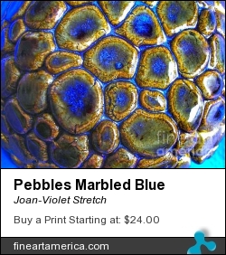 Pebbles Marbled Blue by Joan-Violet Stretch - Photograph - Photography