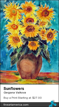 Sunflowers by Gergana Valkova - Painting