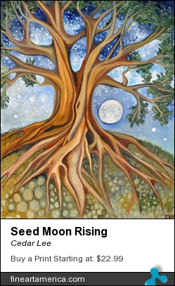Seed Moon Rising by Cedar Lee - Painting - Oil On Canvas