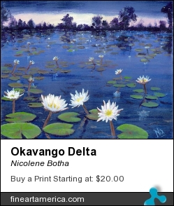 Okavango Delta by Nicolene Botha - Painting - Acrylics On Boxed Canvas