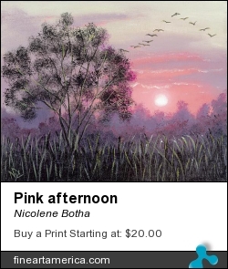 Pink Afternoon by Nicolene Botha - Painting - Acrylics On Boxed Canvas