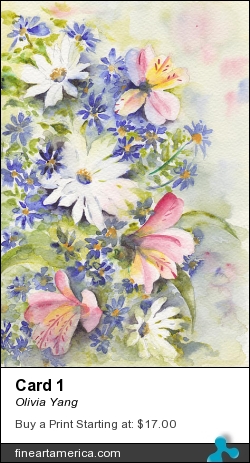 Card 1 by Olivia Yang - Painting - Watercolor