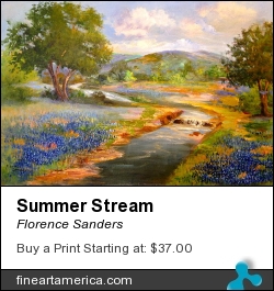 Summer Stream by Florence Sanders - Painting - Oil On Canvas