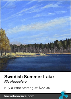 Swedish Summer Lake by Ric Nagualero - Painting - Acrylic On Canvas