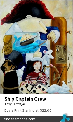 Ship Captain Crew by Amy Burczyk - Painting - Oil On Canvas