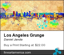 Los Angeles Grunge by Daniel Janda - Painting - Watercolor