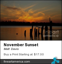 November Sunset by Matt  Davis - Photograph - Hdr Images, Digital Art, Photography