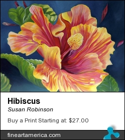 Hibiscus by Susan Robinson - Painting - Oil On Canvas