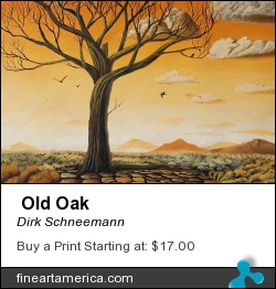 Old Oak by Dirk Schneemann - Painting - Oil On Canvas