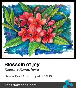 Blossom Of Joy by Katerina Kovatcheva - Painting - Watercolor