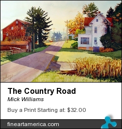 The Country Road by Mick Williams - Painting - Watercolor