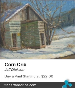 Corn Crib by Jeff Dickson - Painting - Oil On Linen