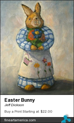 Easter Bunny by Jeff Dickson - Painting - Oil On Linen