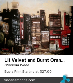 Lit Velvet And Burnt Orange by Sharlena Wood - Painting - Mixed Media On Canvas